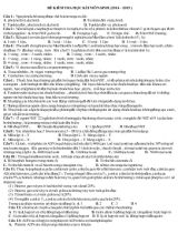 Đề kiểm tra học kì I môn sinh (2014  2015 )